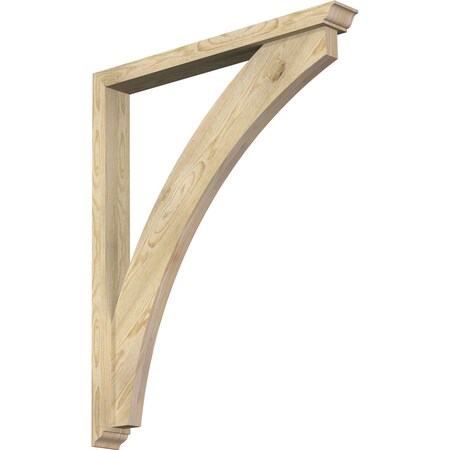 Ekena Millwork Thorton Traditional Rough Sawn Bracket w/ Offset Brace, Douglas Fir, 4"W x 34"D x 42"H BKT0402X34X42THR01RDF